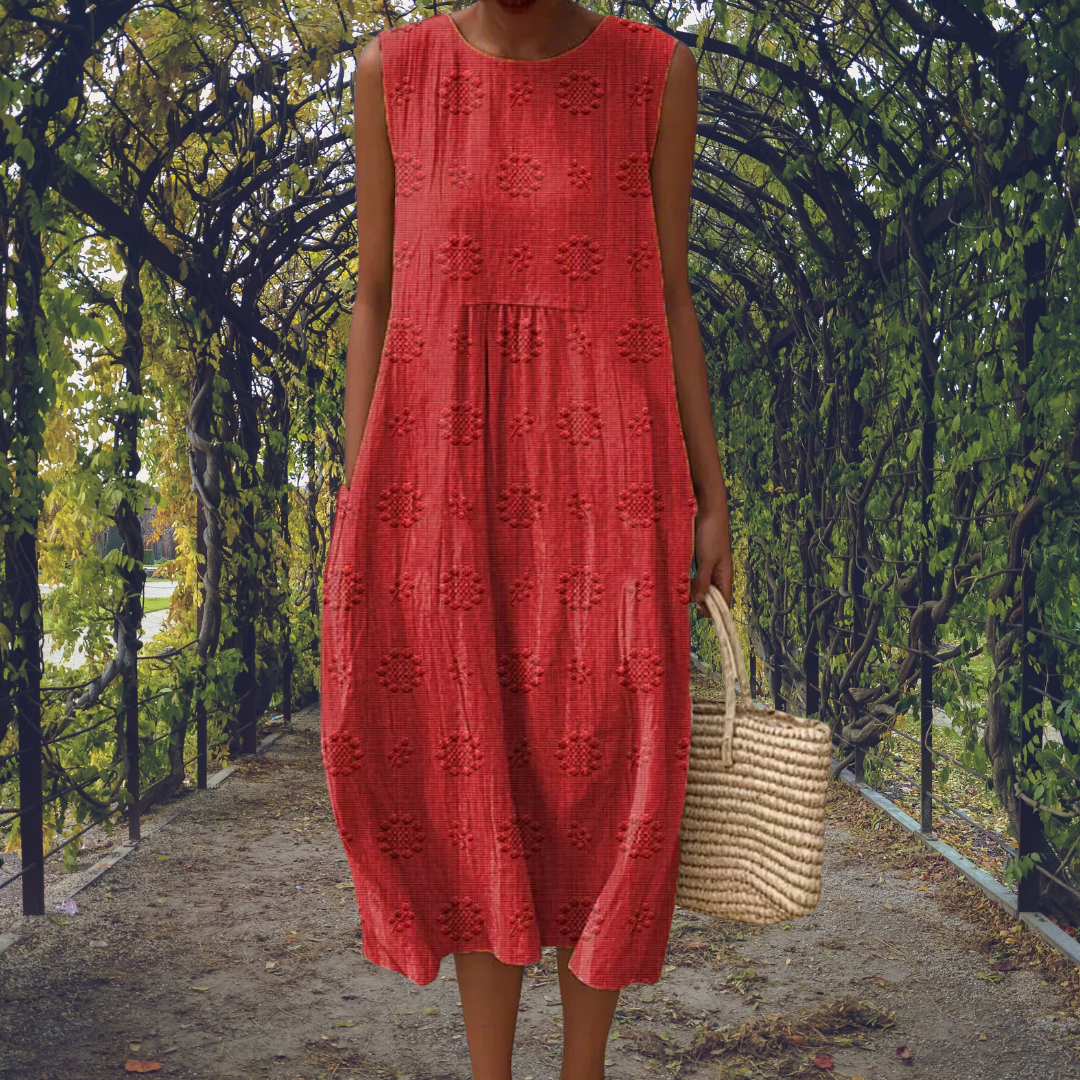 Aikaterini – Robe élégante sans manches avec poches