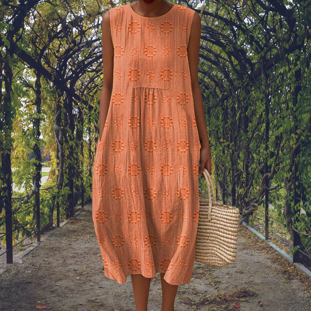 Aikaterini – Robe élégante sans manches avec poches